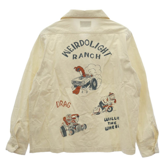 WEIRDO ウィアード 19AW WRD-19-AW-22 L/S SHIRT WEIRDOLIGHT RANCH ウィアードライト ランチ オープンカラー 長袖 シャツ オフホワイト系 XL【中古】