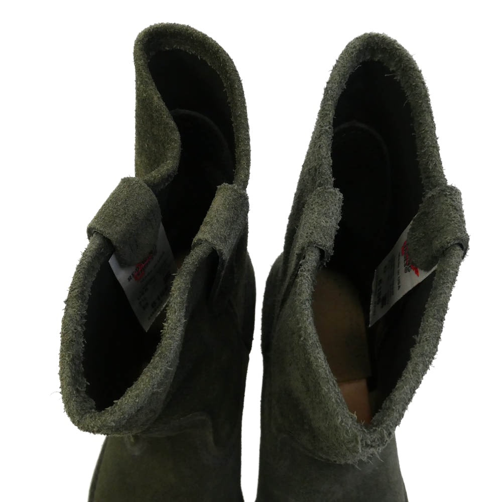 RED WING レッドウィング BEAMS ビームス 8186 BEAMS別注 USA製 07年製 PECOS BOOTS レザー スエード ラフアウト ペコスブーツ モスグリーン系 40【中古】