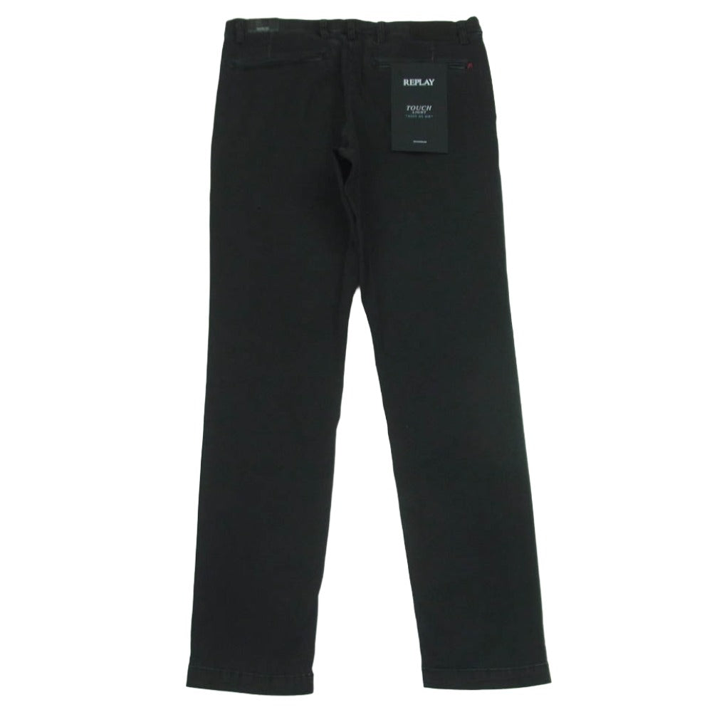 リプレイ M9722A BENNI REGULAR ストレッチ コットン トラウザーズ パンツ ブラック系 W30 L32【極上美品】【中古】