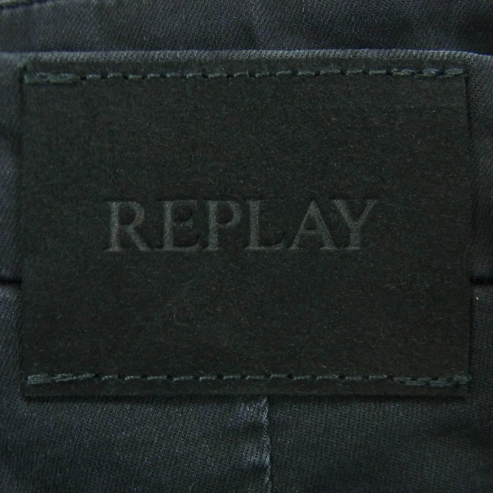 リプレイ M9722A BENNI REGULAR ストレッチ コットン トラウザーズ パンツ ブラック系 W30 L32【極上美品】【中古】