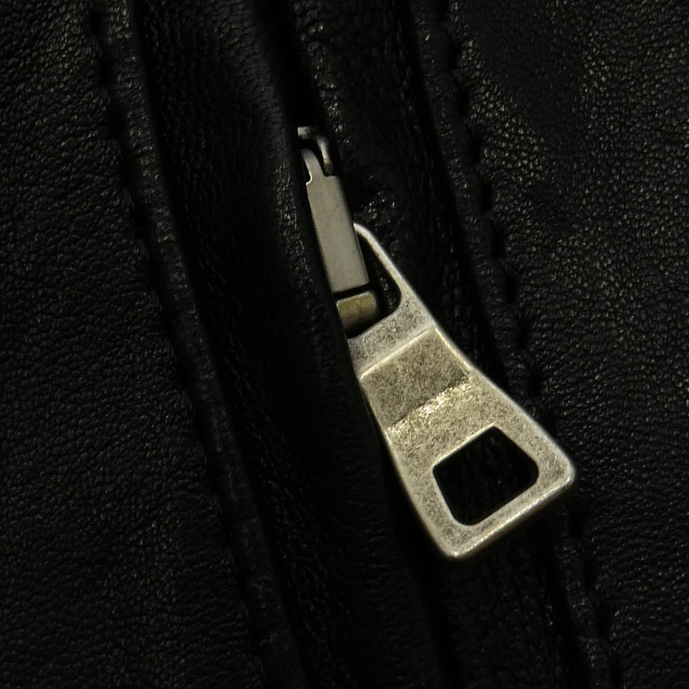 ノーフェイス ストゥディオス 26SS LEATHER JACKET BASIC CUT ベーシックカット ジップアップ レザージャケット ブラック系 XL【美品】【中古】