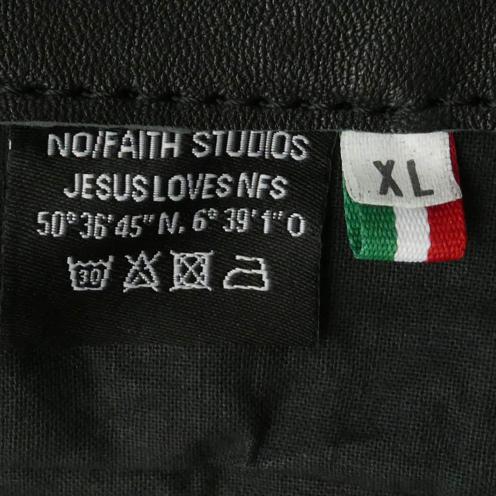 ノーフェイス ストゥディオス 26SS LEATHER JACKET BASIC CUT ベーシックカット ジップアップ レザージャケット ブラック系 XL【美品】【中古】