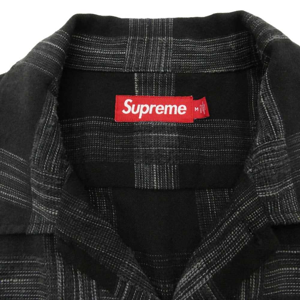 Supreme シュプリーム 23AW Woven Plaid Shirt クラッシック ロゴ刺繍 ウーブンチェック 長袖 シャツ M ダークグレー系 M【中古】