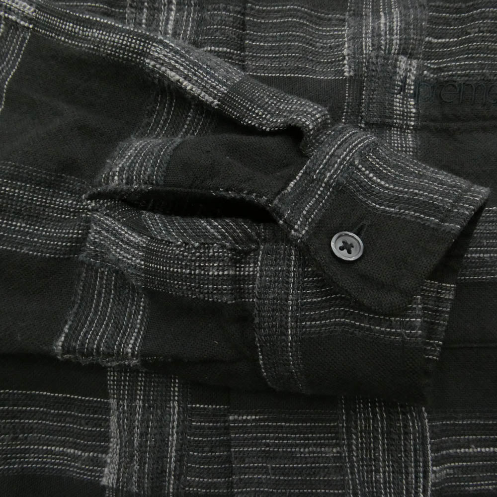 Supreme シュプリーム 23AW Woven Plaid Shirt クラッシック ロゴ刺繍 ウーブンチェック 長袖 シャツ M ダークグレー系 M【中古】