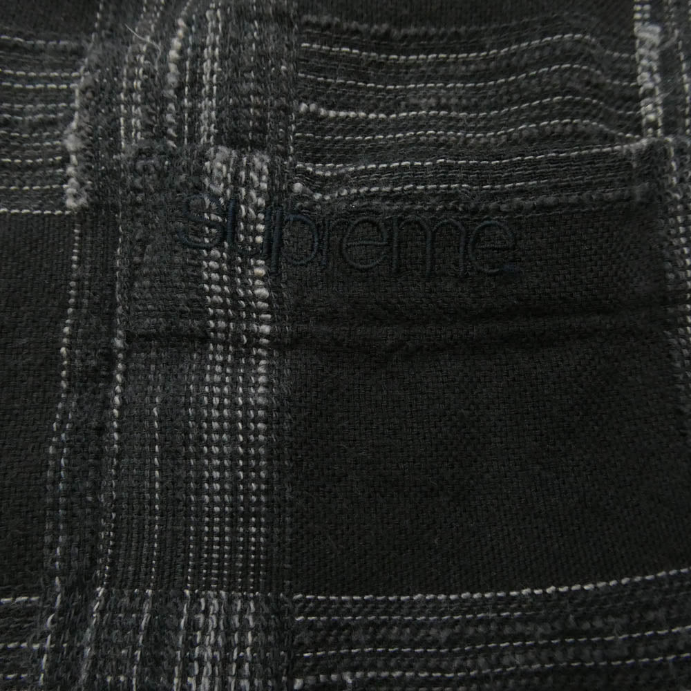 Supreme シュプリーム 23AW Woven Plaid Shirt クラッシック ロゴ刺繍 ウーブンチェック 長袖 シャツ M ダークグレー系 M【中古】