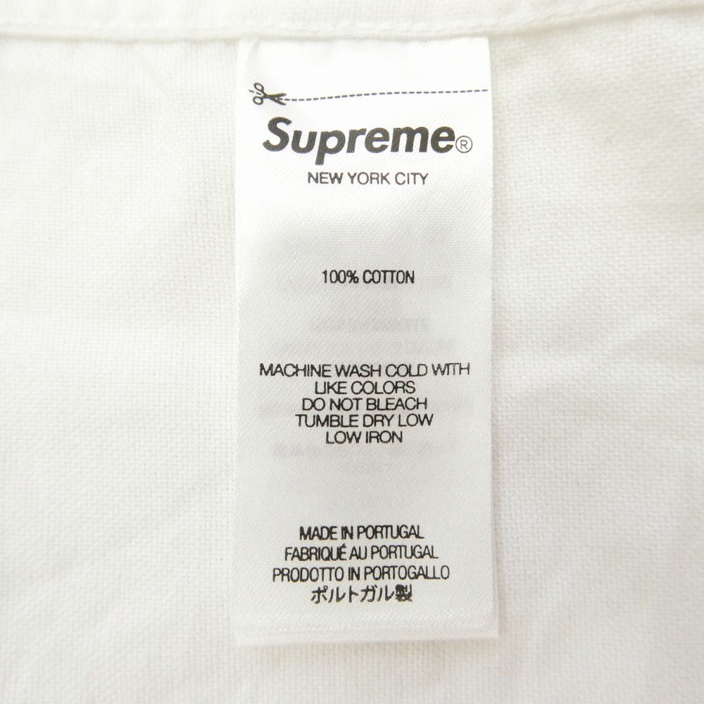 Supreme シュプリーム 23AW Loose Fit Oxford Shirt クラッシック ロゴ刺繍 ルーズフィット オックスフォード 長袖 シャツ ホワイト系 L【中古】