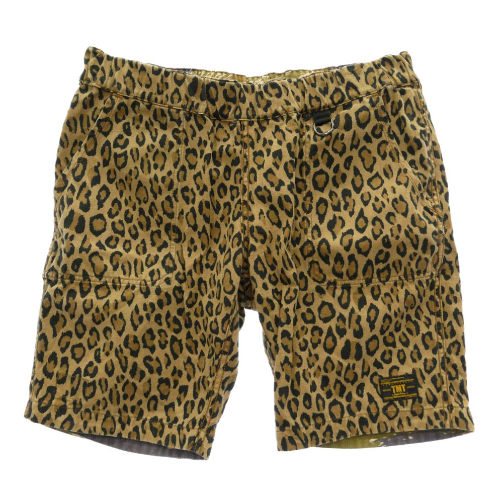 TMT ティーエムティー TSP-S1806 LEOPARD CAMO REVERSIBLE SHORTS レオパード カモ リバーシブル ショーツ ハーフ ショート パンツ ベージュ系 ブラック系 L【中古】