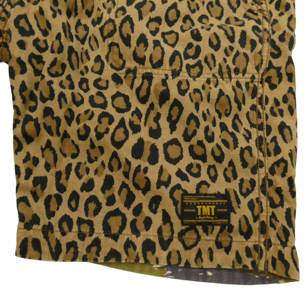 TMT ティーエムティー TSP-S1806 LEOPARD CAMO REVERSIBLE SHORTS レオパード カモ リバーシブル ショーツ ハーフ ショート パンツ ベージュ系 ブラック系 L【中古】