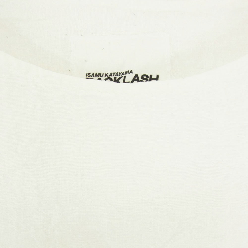 ISAMUKATAYAMA BACKLASH イサムカタヤマバックラッシュ 1659-03 リネン 半袖 Tシャツ ホワイト オフホワイト系 L【美品】【中古】