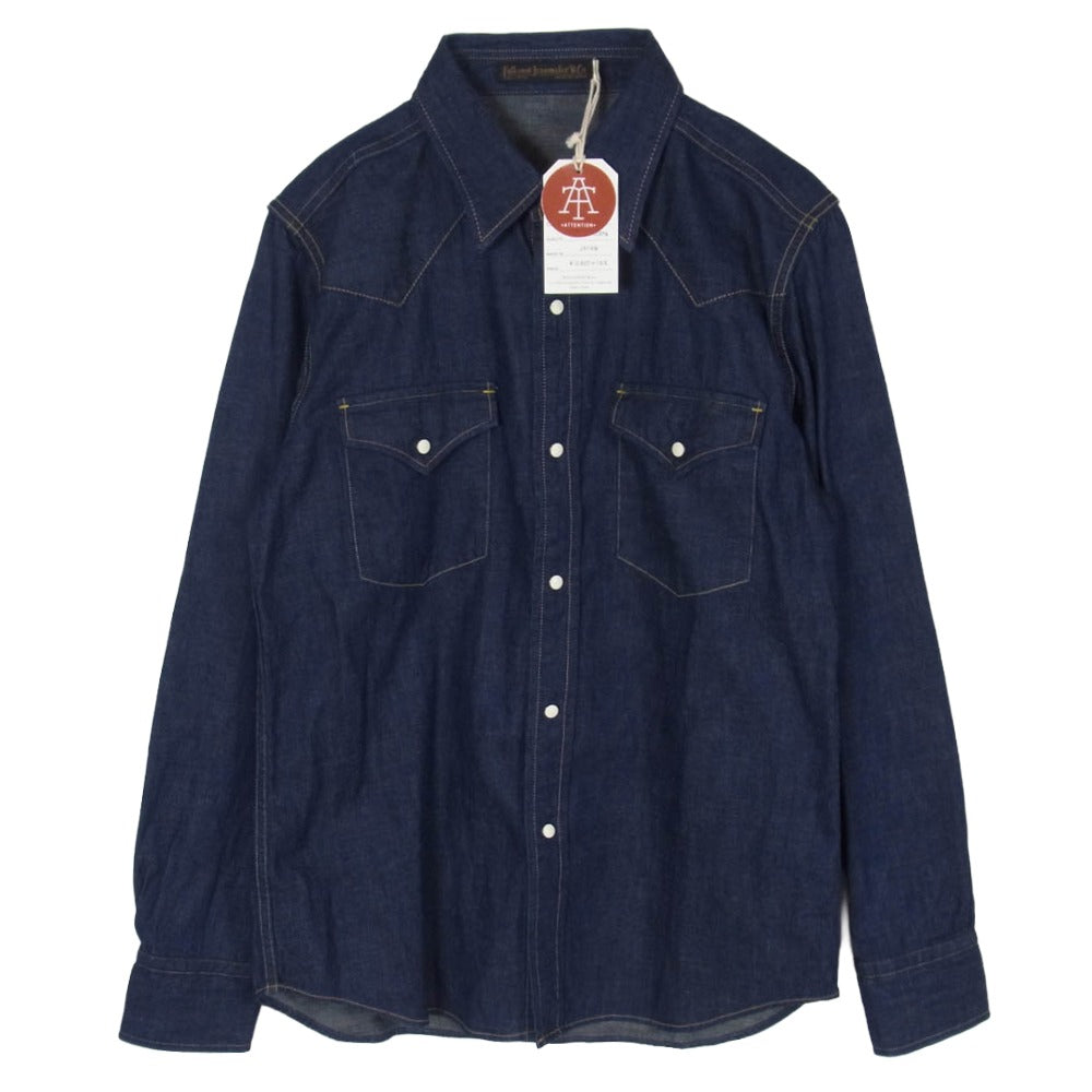 FULLCOUNT フルカウント 4894W DENIM WESTERN SHIRTS デニム ウエスタン 長袖 シャツ インディゴブルー系 38【極上美品】【中古】