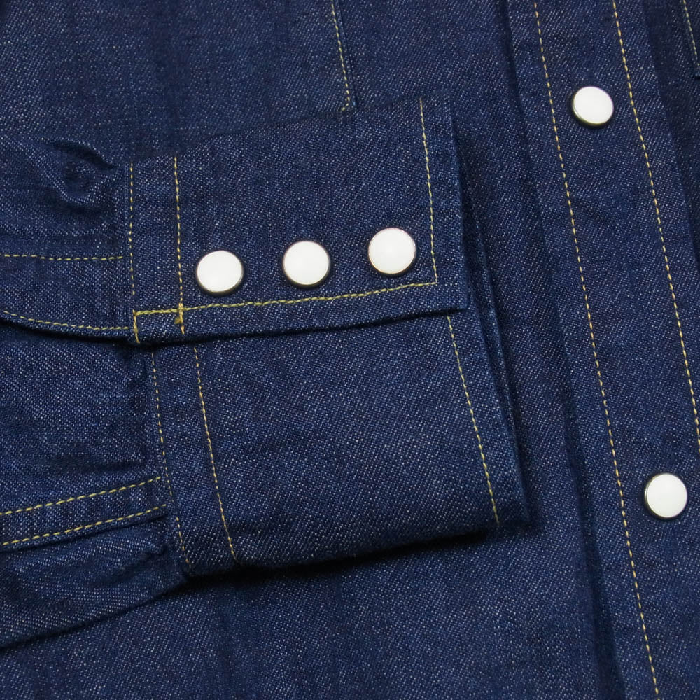 FULLCOUNT フルカウント 4894W DENIM WESTERN SHIRTS デニム ウエスタン 長袖 シャツ インディゴブルー系 38【極上美品】【中古】