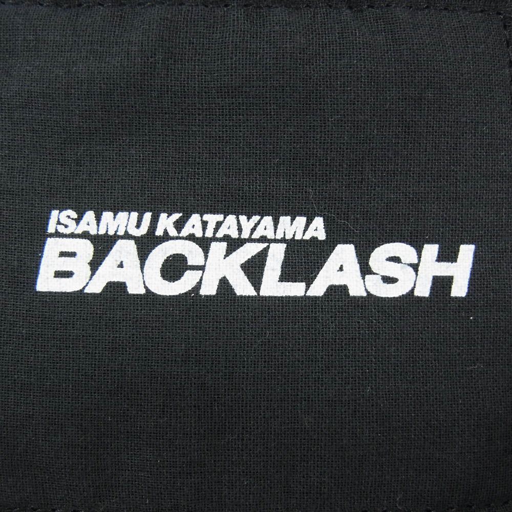 ISAMUKATAYAMA BACKLASH イサムカタヤマバックラッシュ 1781-03 ウールシルキー加工 ディアストレッチ レザー プルオーバー 長袖 カットソー ブラック系 M【美品】【中古】