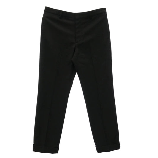 WACKO MARIA ワコマリア GP-102-BLANKLINE-JOHNNY-A-02 REGULAR FIT WOOL TROUSERS TYPE-2 レギュラーフィット 裾ダブル ウール トラウザー スラックス パンツ ブラック系 L【中古】