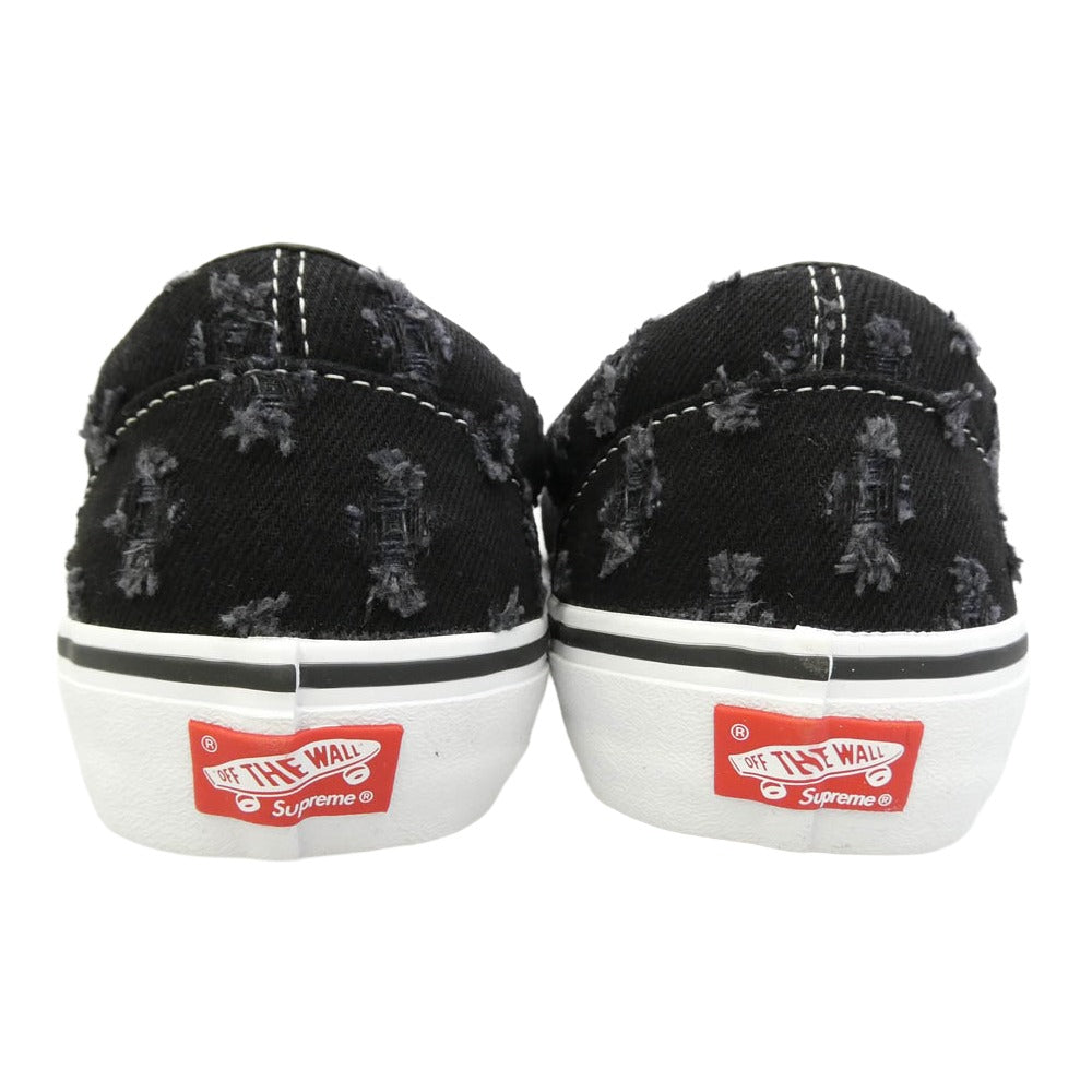 Supreme シュプリーム VANS バンズ 20SS VN0A38DD2DC x Vans バンズ PRO Slip-On Hole Punch Denim スリッポン ホールパンチ デニム スニーカー ブラック系 28cm【極上美品】【中古】