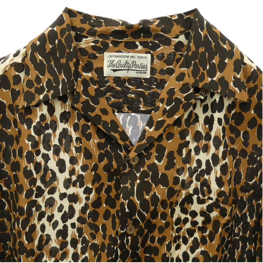 WACKO MARIA ワコマリア 20SS 20SS-WNS-HI07 HAWAIIAN SHIRT S/S レオパード柄 ハワイアン オープンカラー 開襟 半袖 アロハシャツ ブラウン系 ブラック系 M【極上美品】【中古】