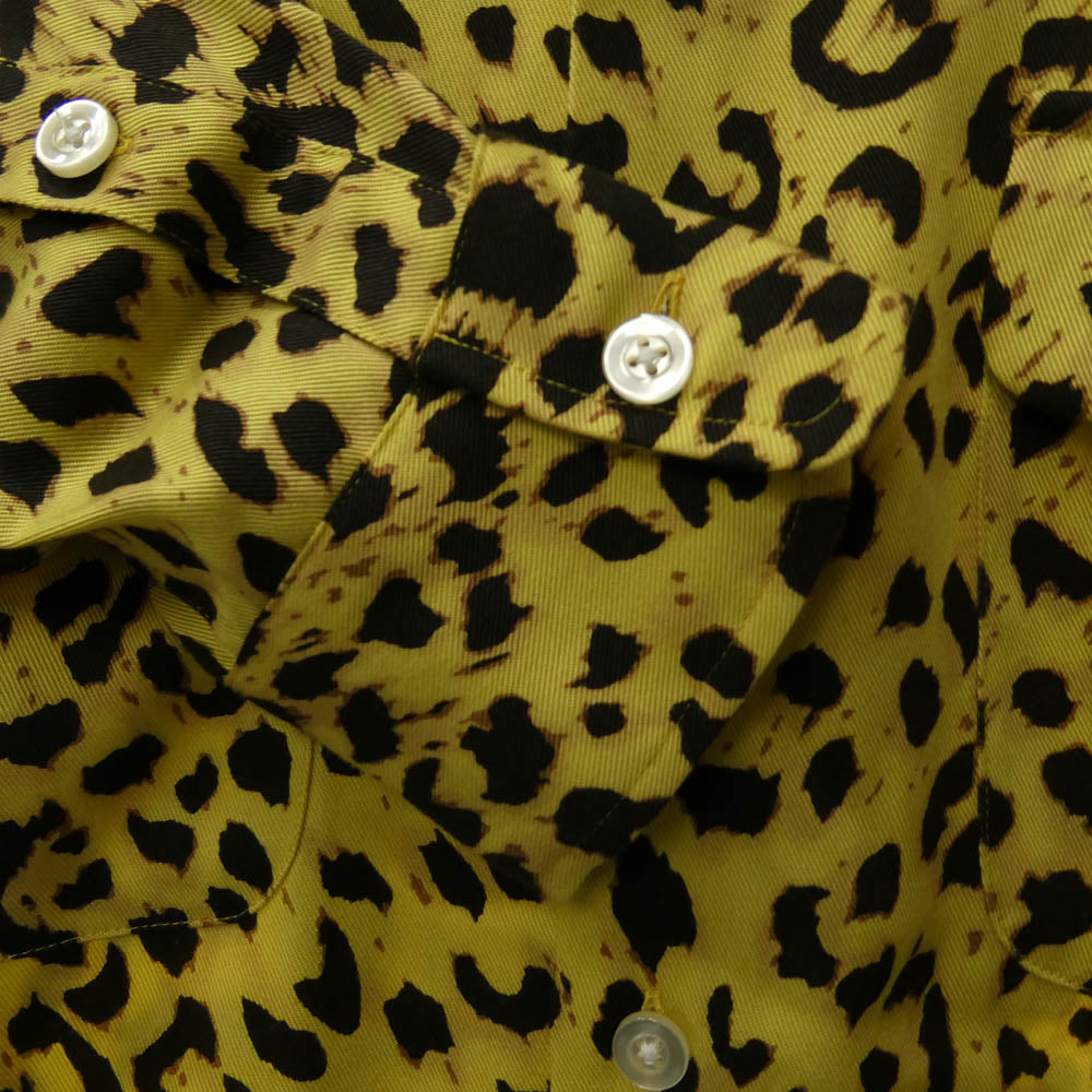 WACKO MARIA ワコマリア 19AW 19FW-WMS-HI03 HAWAIIAN SHIRT L/S レオパード柄 ハワイアン オープンカラー 開襟 長袖 アロハシャツ イエロー系 ブラック系 M【極上美品】【中古】