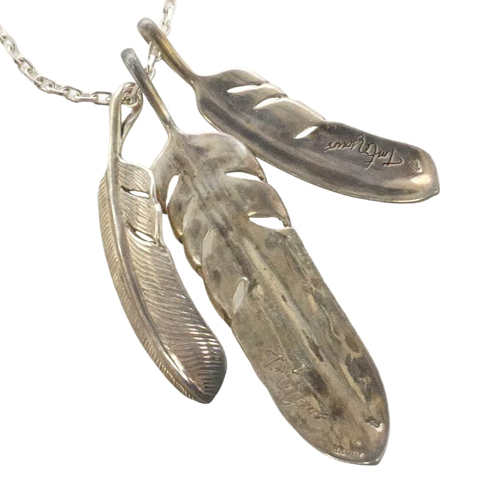 TMT ティーエムティー x HARIM ハリム TRIPLE FEATHER 3連 トリプル フェザー ネックレス ペンダントトップ シルバー系【中古】