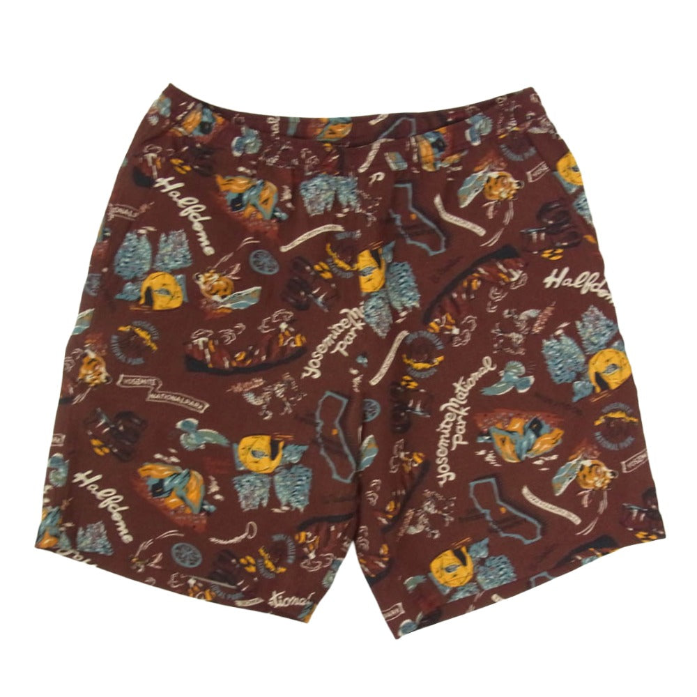 THE NORTH FACE ノースフェイス NB42330 ALOHA VENT SHORT 総柄 アロハ ベント ショーツ ショート ハーフ パンツ ブラウン系 L【美品】【中古】