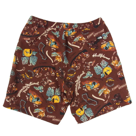 THE NORTH FACE ノースフェイス NB42330 ALOHA VENT SHORT 総柄 アロハ ベント ショーツ ショート ハーフ パンツ ブラウン系 L【美品】【中古】
