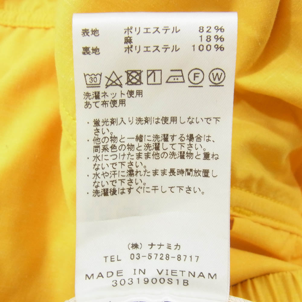 THE NORTH FACE ノースフェイス NT4304N PURPLE LABEL パープルレーベル Polyester Linen Field Shorts ポリエステル リネン フィールド ショーツ ショート ハーフ パンツ イエロー系 34【美品】【中古】