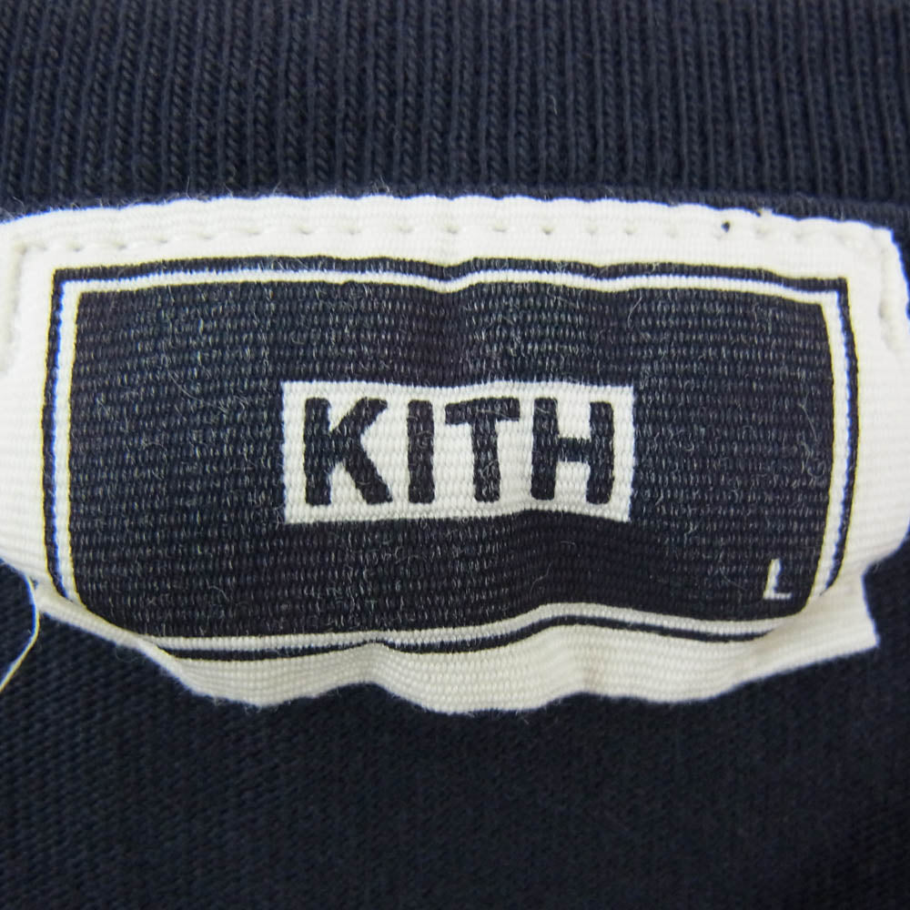 KITH キス KHM031011 Meadow Serif Tee 花柄 ロゴ プリント コットン 半袖 Tシャツ カットソー ネイビー系 L【中古】
