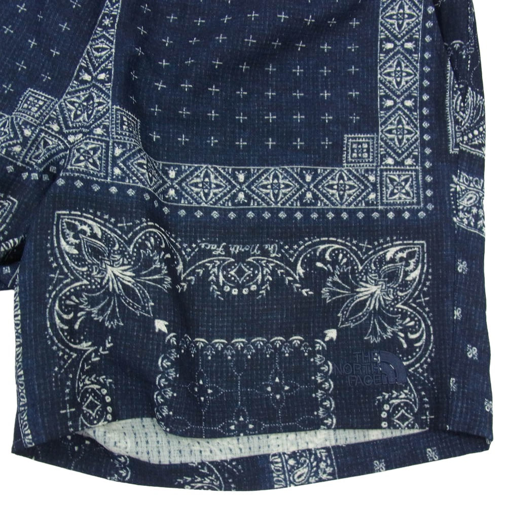 THE NORTH FACE ノースフェイス NB41939 Climbing Summer Short バンダナ柄 クライミング サマー ショーツ ハーフパンツ ネイビー系 L【美品】【中古】