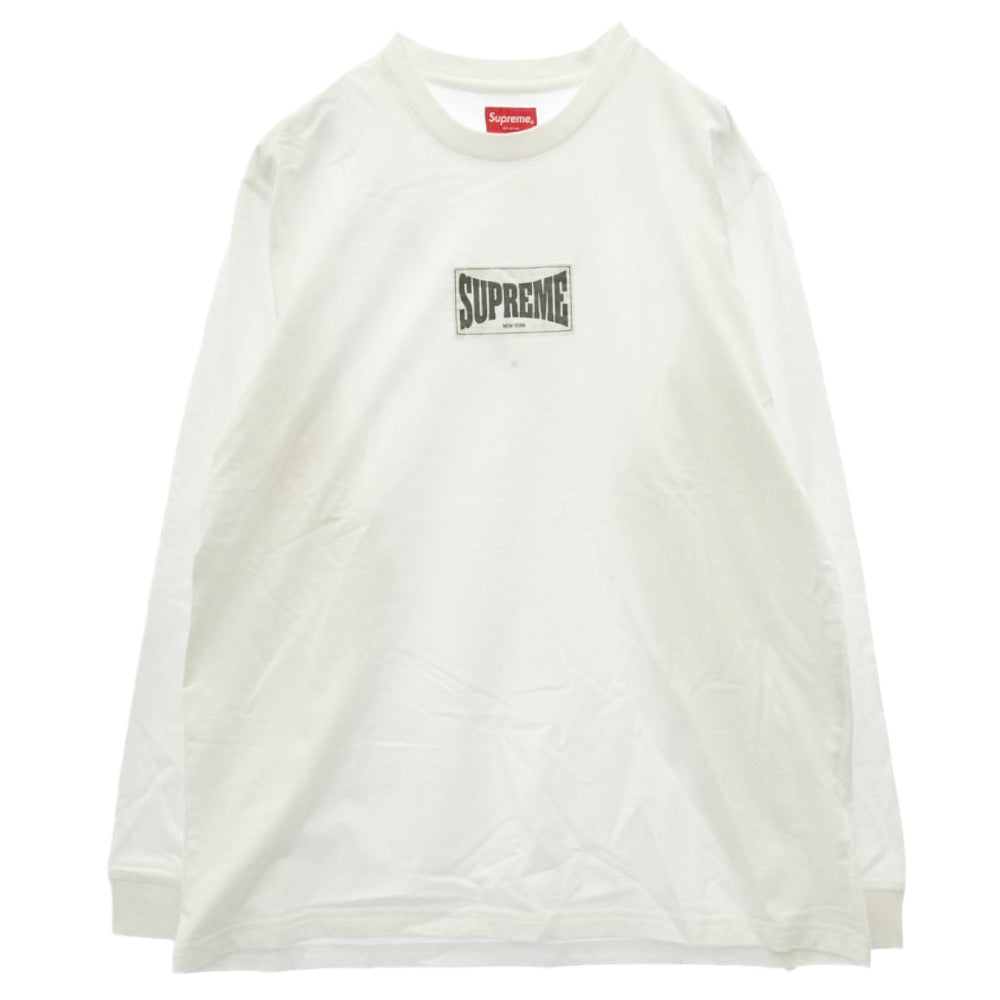 Supreme シュプリーム 20AW Woven Label L/S Top ウーブン ラベル エバーラスト ロゴ 長袖 Tシャツ カットソー ホワイト系【極上美品】【中古】