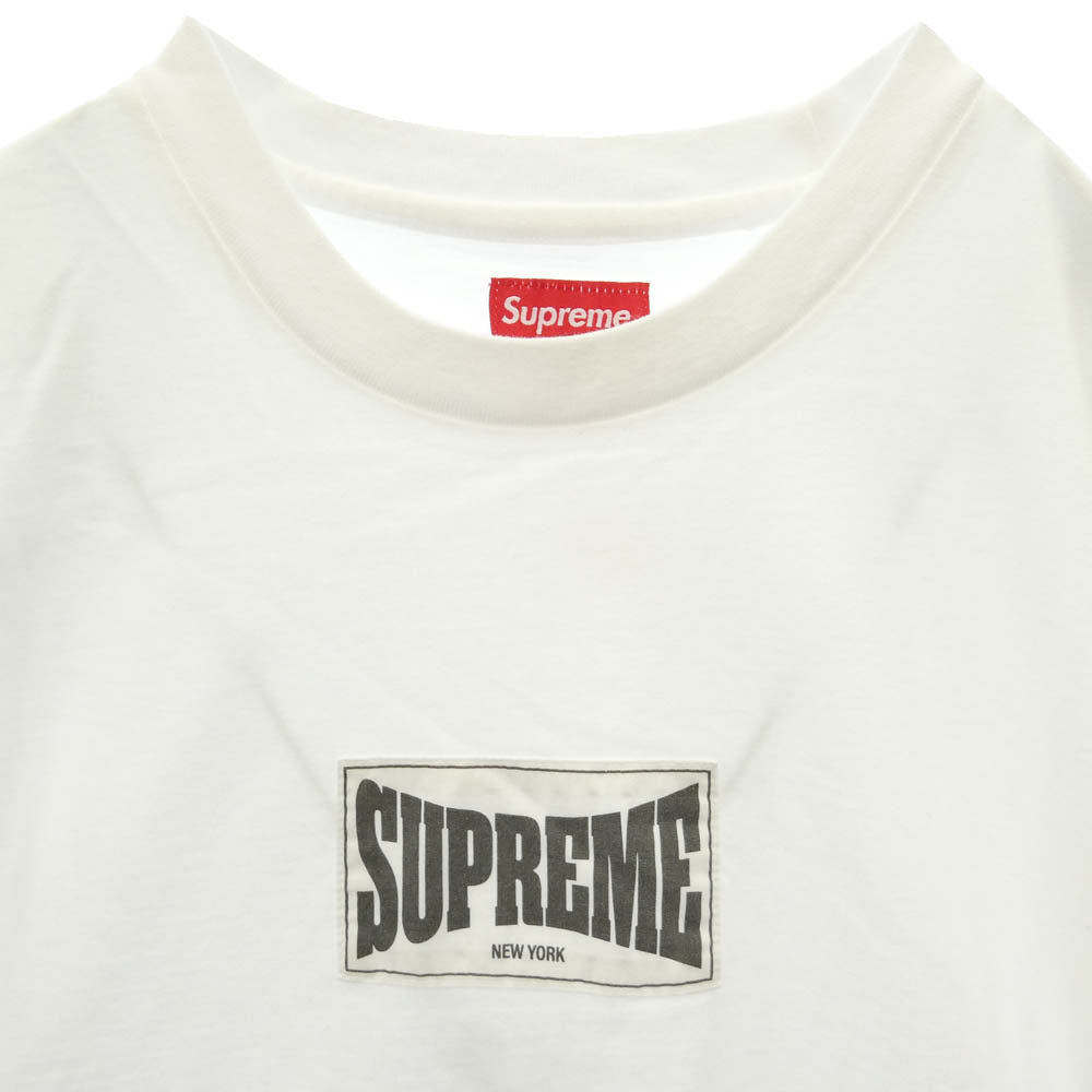 Supreme シュプリーム 20AW Woven Label L/S Top ウーブン ラベル エバーラスト ロゴ 長袖 Tシャツ カットソー ホワイト系【極上美品】【中古】