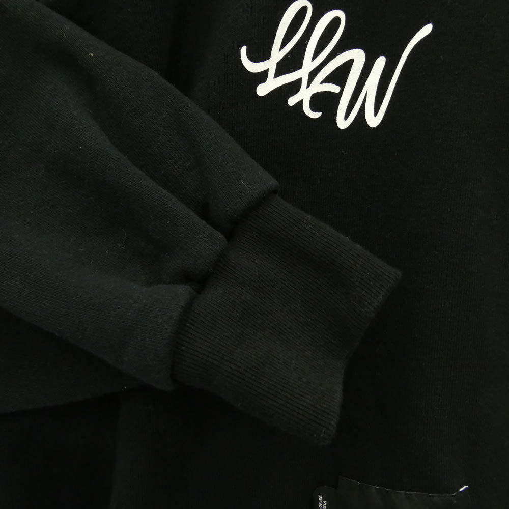 WTAPS ダブルタップス 25AW 252ATDT-HPM04S LLW HOODY COTTON ロゴ プリント コットン スウェット フーディー プルオーバー パーカー ブラック系 X03【中古】