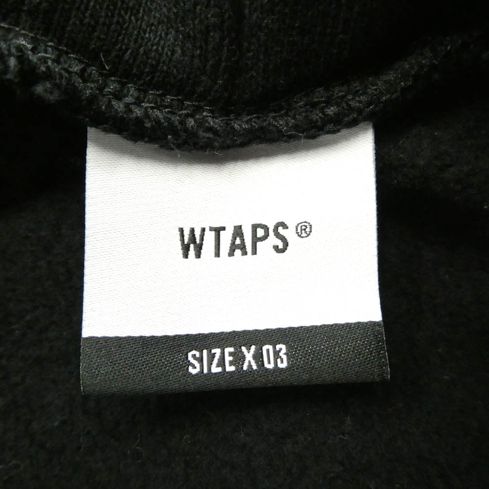 WTAPS ダブルタップス 25AW 252ATDT-HPM04S LLW HOODY COTTON ロゴ プリント コットン スウェット フーディー プルオーバー パーカー ブラック系 X03【中古】