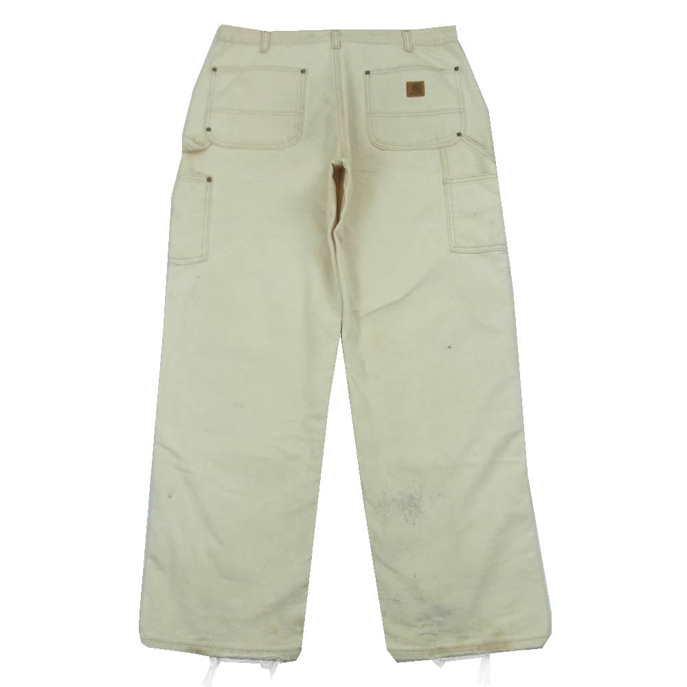 Carhartt カーハート メキシコ製 ダブルニー ワーク パンツ コットン クリーム色系 34 × 32【中古】
