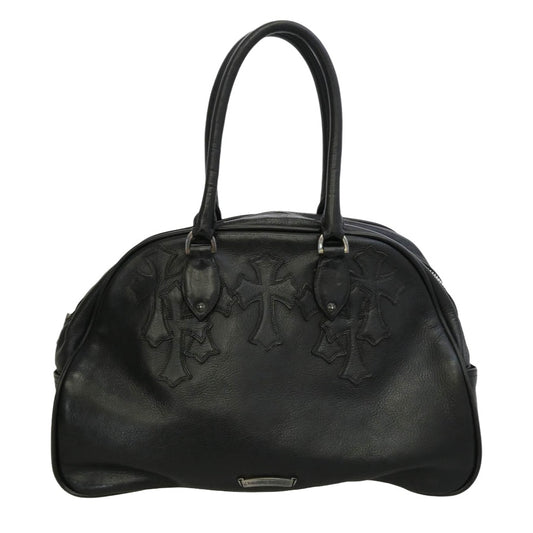 CHROME HEARTS クロムハーツ（原本無） GYM MD ジムバッグ ミディアム 現行型 CHチャーム付き セメタリークロスパッチ レザー ハンドバッグ ブラック系【中古】