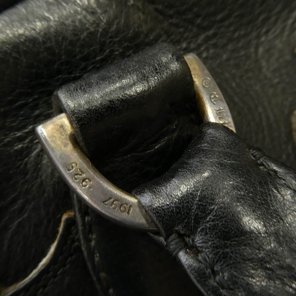 CHROME HEARTS クロムハーツ（原本無） GYM MD ジムバッグ ミディアム 現行型 CHチャーム付き セメタリークロスパッチ レザー ハンドバッグ ブラック系【中古】