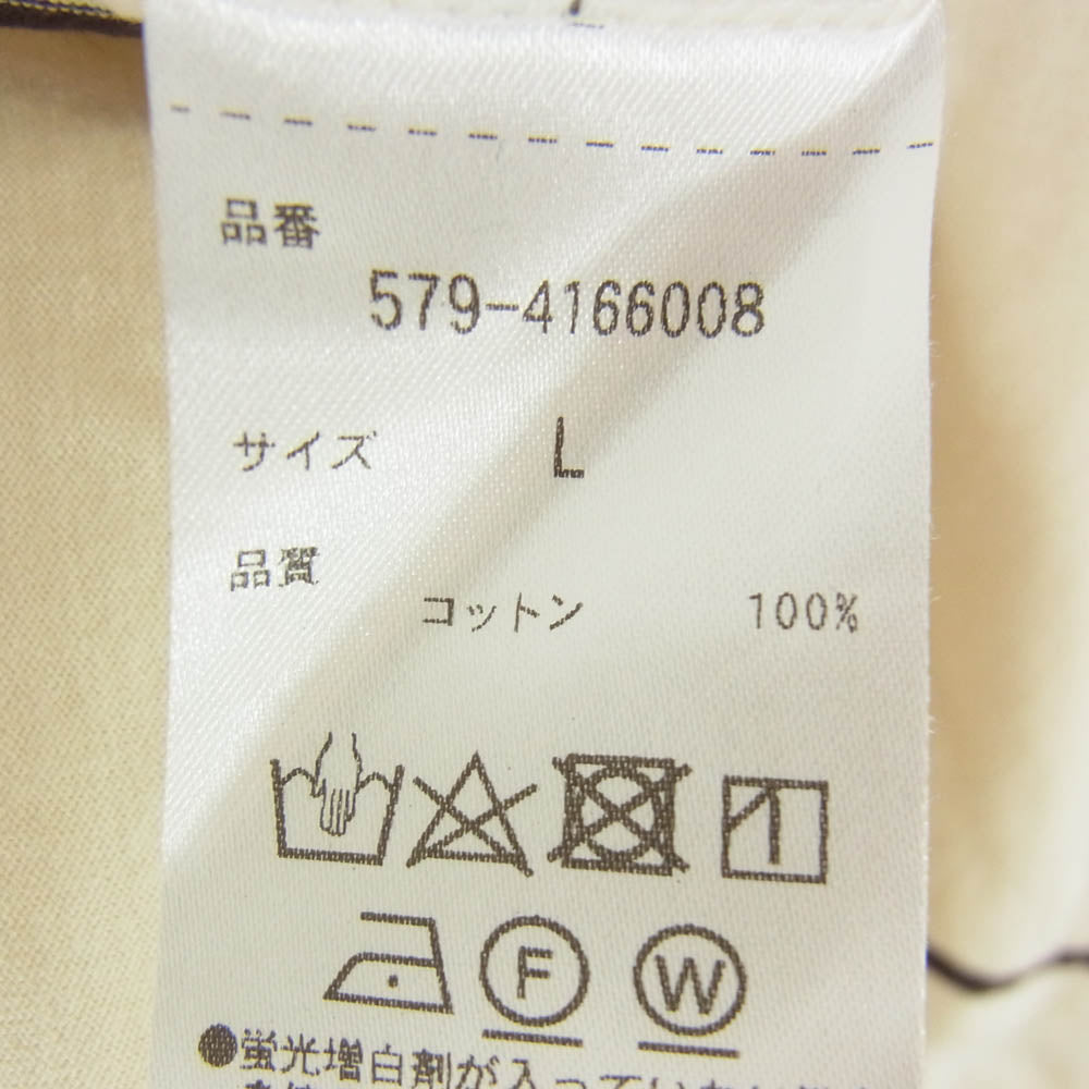 MARGARET HOWELL マーガレットハウエル クルーネック ボーダー 半袖 Tシャツ カットソー オフホワイト系 L【中古】