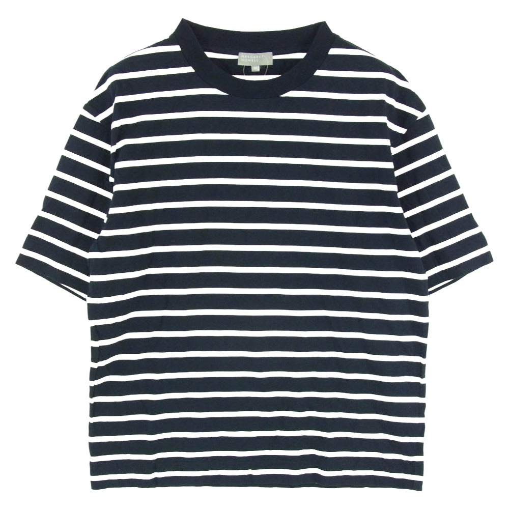 MARGARET HOWELL マーガレットハウエル クルーネック ボーダー 半袖 Tシャツ カットソー ネイビー系 M【中古】