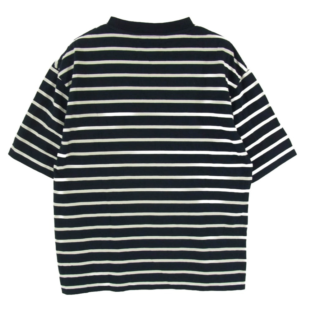 MARGARET HOWELL マーガレットハウエル クルーネック ボーダー 半袖 Tシャツ カットソー ネイビー系 M【中古】