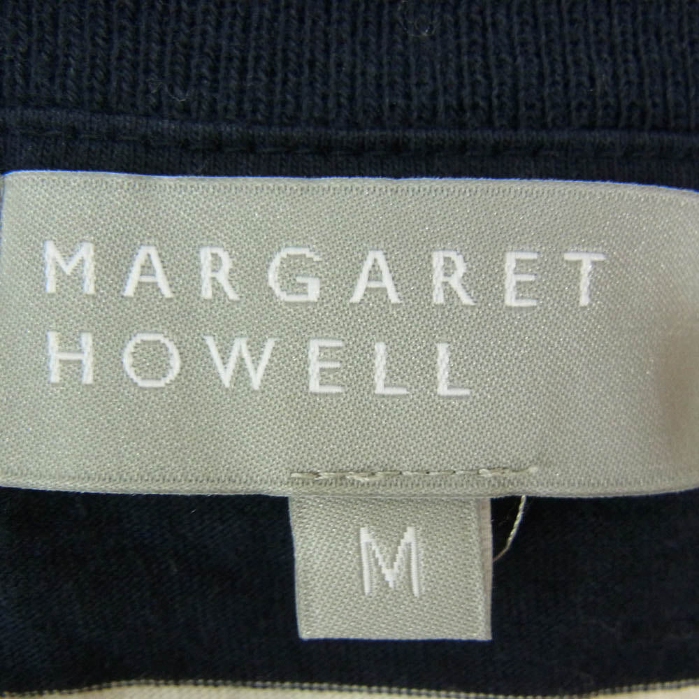 MARGARET HOWELL マーガレットハウエル クルーネック ボーダー 半袖 Tシャツ カットソー ネイビー系 M【中古】