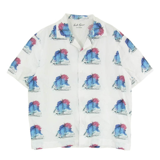ニック・ターナー Ron Herman ロンハーマン for Ron Herman ロンハーマン別注 Open Collar Shirt オープンカラー 半袖 シャツ ホワイト系 S【中古】