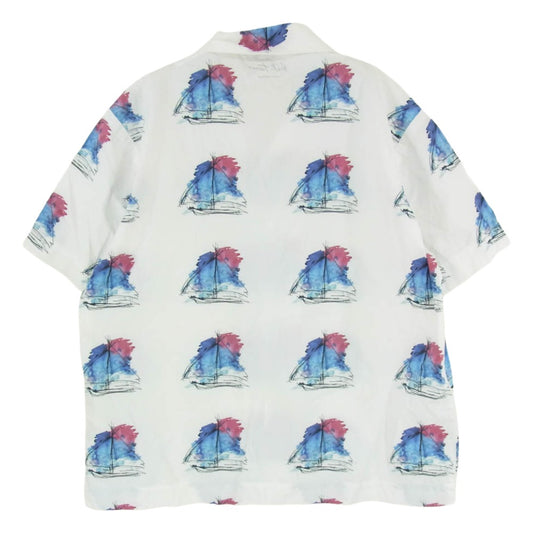 ニック・ターナー Ron Herman ロンハーマン for Ron Herman ロンハーマン別注 Open Collar Shirt オープンカラー 半袖 シャツ ホワイト系 S【中古】