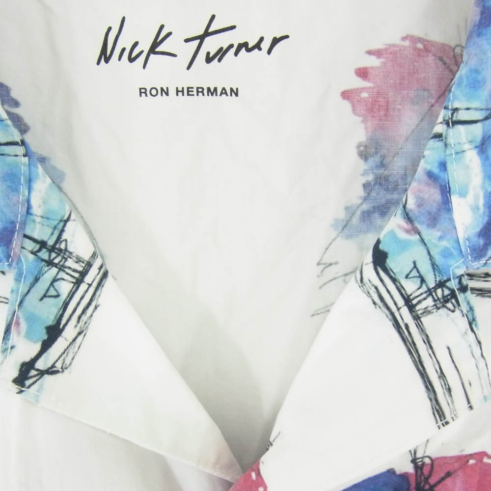 ニック・ターナー Ron Herman ロンハーマン for Ron Herman ロンハーマン別注 Open Collar Shirt オープンカラー 半袖 シャツ ホワイト系 S【中古】