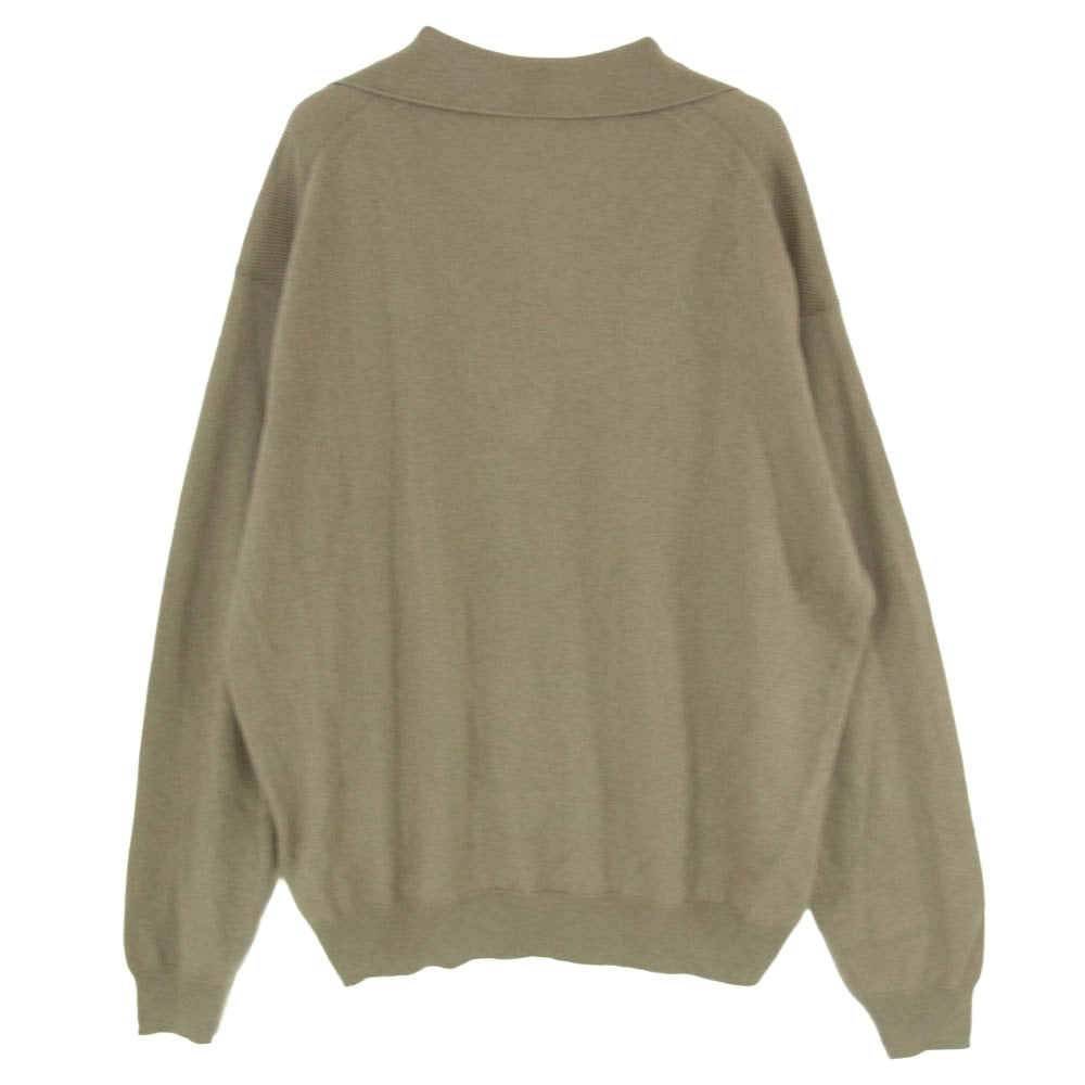 AURALEE オーラリー 26SS A26SP02SC SUPER FINE CASHMERE SILK KNIT SKIPPER POLO スーパーファイン カシミヤ シルク スキッパー ポロ ニット セーター ブラウン系 3【美品】【中古】