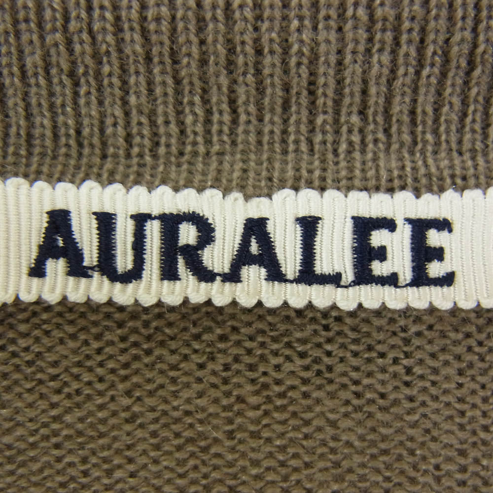 AURALEE オーラリー 26SS A26SP02SC SUPER FINE CASHMERE SILK KNIT SKIPPER POLO スーパーファイン カシミヤ シルク スキッパー ポロ ニット セーター ブラウン系 3【美品】【中古】