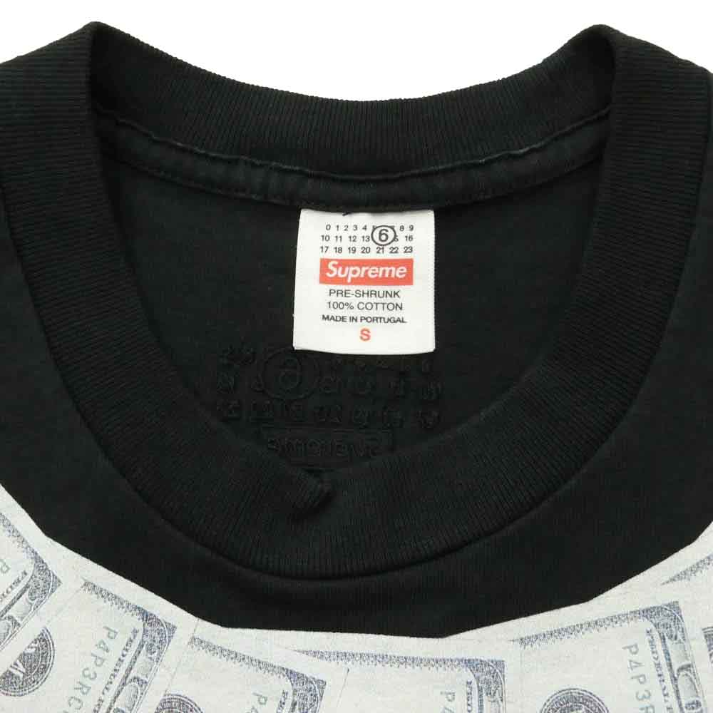 Supreme シュプリーム MARTIN MARGIELA マルタンマルジェラ 26SS MM6 Maison Margiela Money S/S Top メゾンマルジェラ マネー ショートスリーブトップ Tシャツ ブラック系 S【中古】