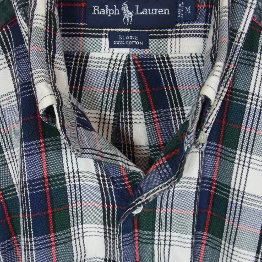 RALPH LAUREN ラルフローレン BLAIRE ブレアー チェック 長袖 シャツ グリーン系 M【中古】