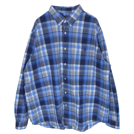 POLO RALPH LAUREN ポロ・ラルフローレン CLASSIC FIT クラシック フィット 長袖 チェック シャツ ブルー系 XXL【中古】