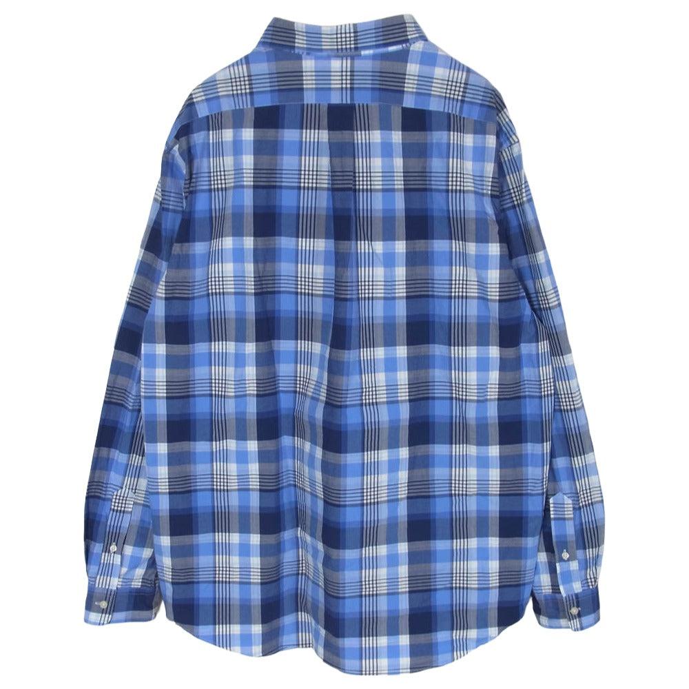 POLO RALPH LAUREN ポロ・ラルフローレン CLASSIC FIT クラシック フィット 長袖 チェック シャツ ブルー系 XXL【中古】