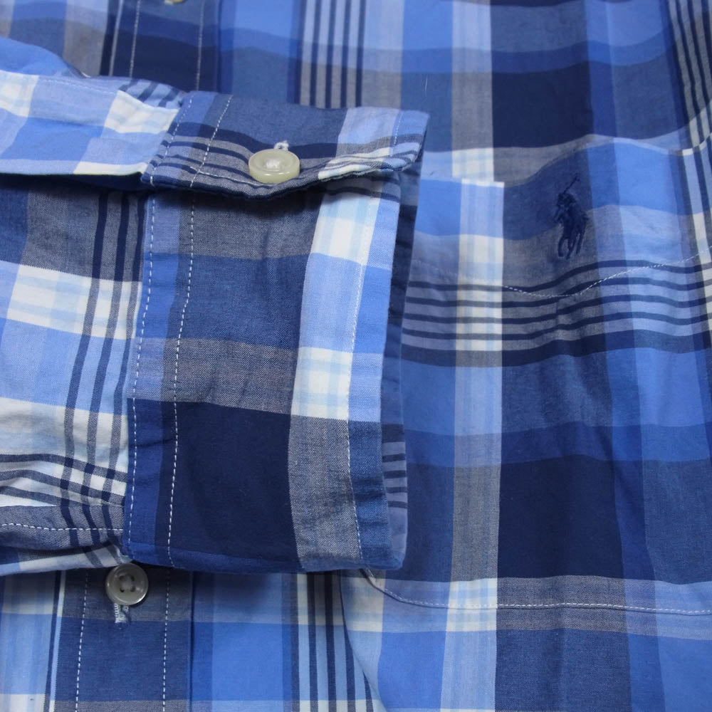 POLO RALPH LAUREN ポロ・ラルフローレン CLASSIC FIT クラシック フィット 長袖 チェック シャツ ブルー系 XXL【中古】