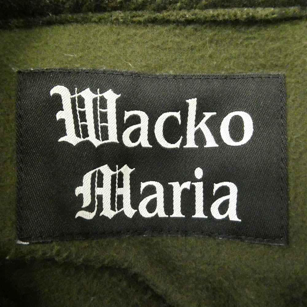 WACKO MARIA ワコマリア 23AW CHECK FLEECE SHIRT JACKET チェック フリース 長袖 シャツ ジャケット モスグリーン系 L【中古】