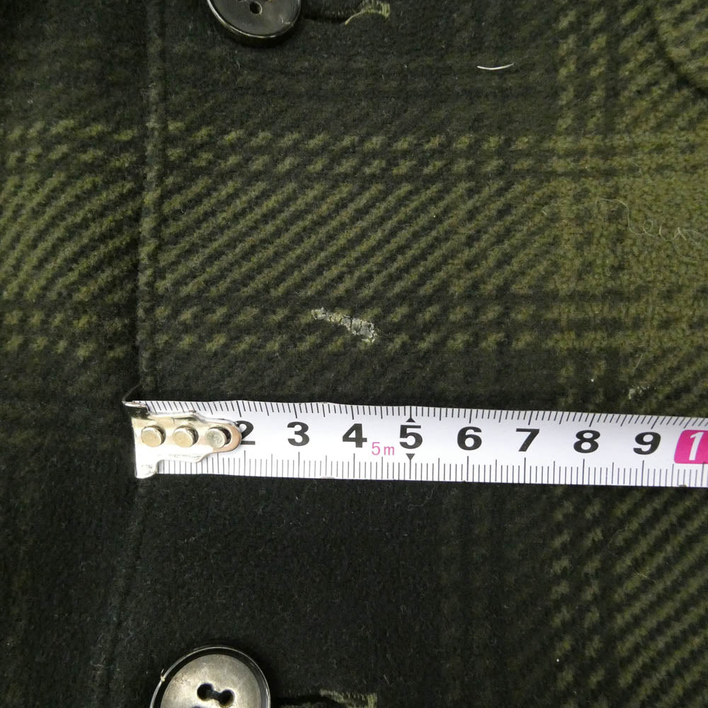 WACKO MARIA ワコマリア 23AW CHECK FLEECE SHIRT JACKET チェック フリース 長袖 シャツ ジャケット モスグリーン系 L【中古】