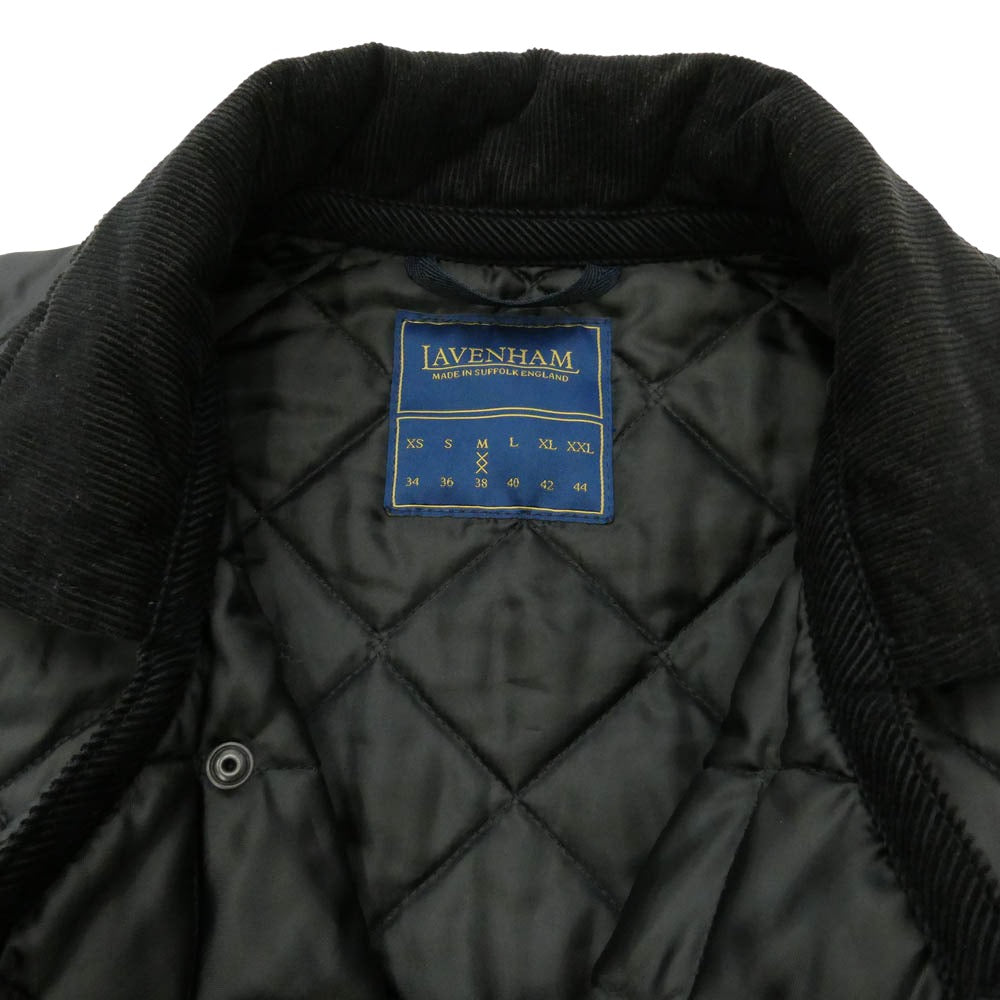 レショップ LAVENHAM ラベンハム 別注 Balcollar Coat キルティング バルカラー コート ブラック系 M【中古】